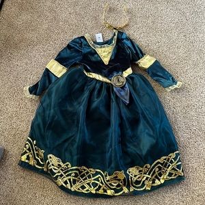 Merida Costume Dress and tiara- official Disney- Size 5/6